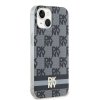 DKNY DKHMP15MHCPTSK iPhone 15 Plus /14 Plus 6.7 czarny/black hardcase IML Checkered Mono Pattern & Printed Stripes MagSafe